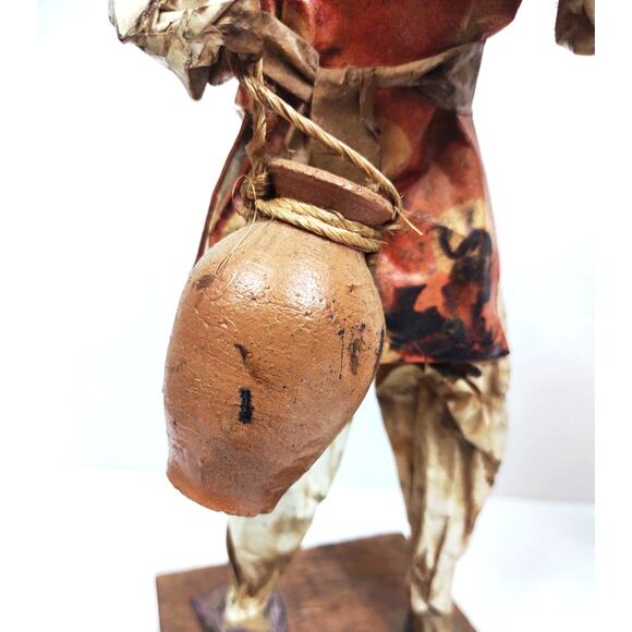 Vintage Mexican Folk Art Paper Mache Figures 14" Handmade Village People Set 2 - Picture 7 of 10